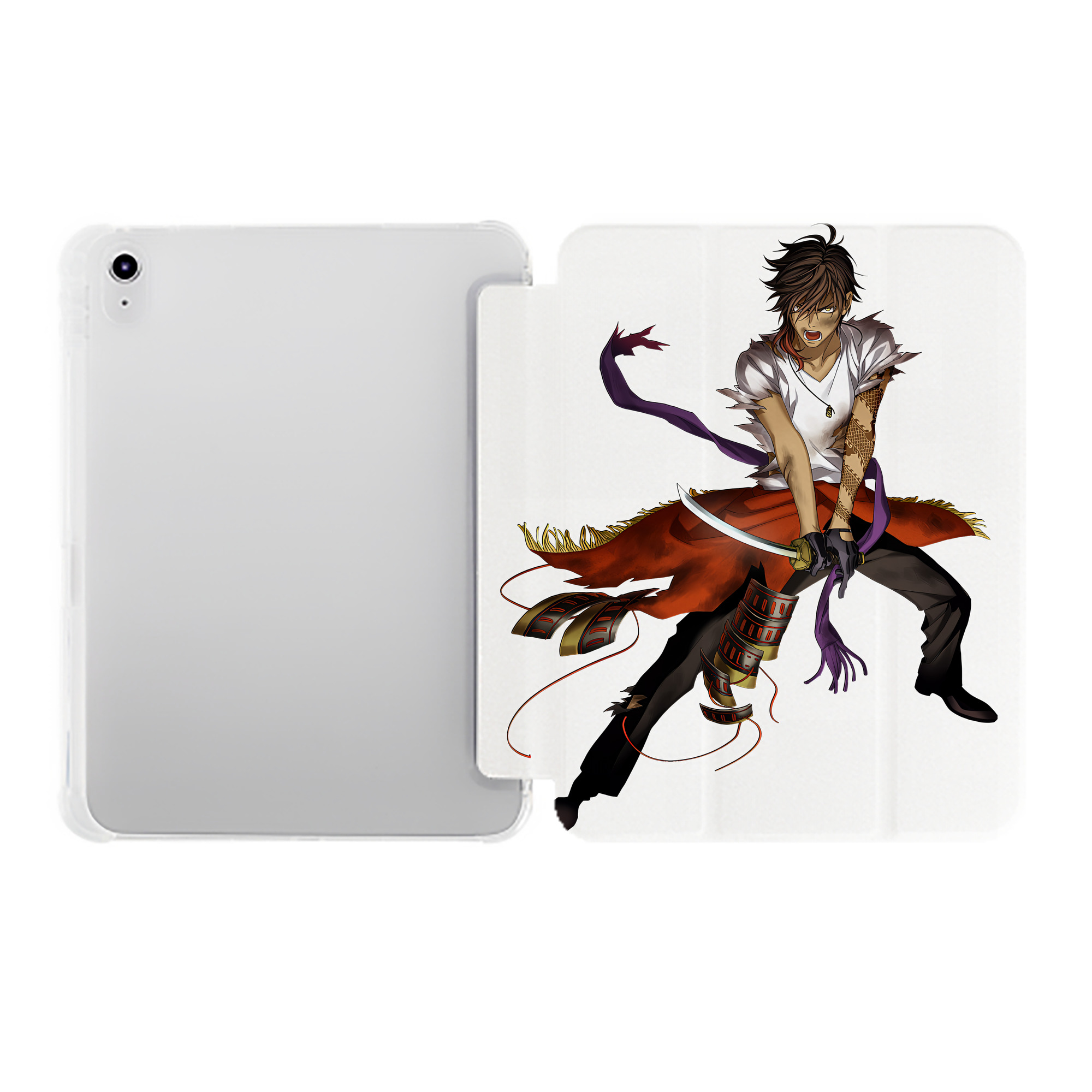 （画像用） 刀剣乱舞 Touken Ranbu IPad ケース ペン収納付き 三つ折りスタンド PUレザー×シリコン 対応機種9.5/10.5/10.9インチ